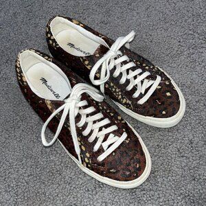 MADEWELL Leopard Print Pony Hair Sneakers - EUC - Women's 7.5 Men's 5.5